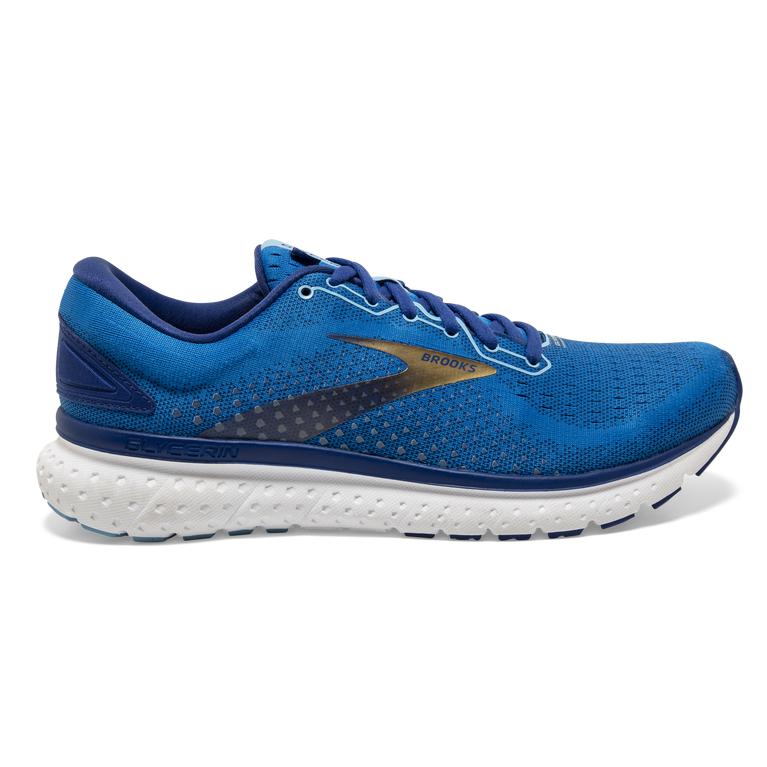 Brooks Glycerin 18 Men's Road Running Shoes - Blue/Mazarine/Gold (41702-HBJW)
